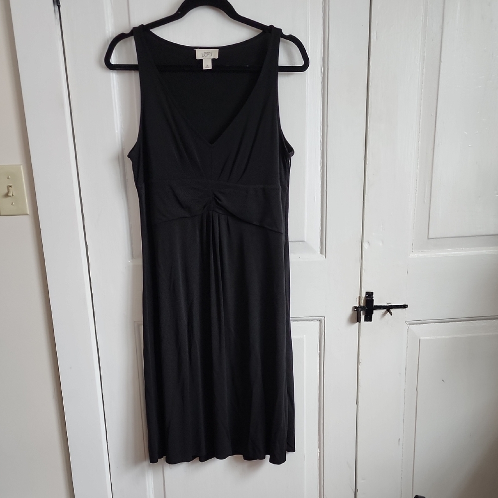 LOFT Black Midi Dress